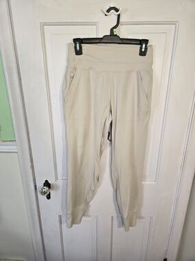 Athleta Light Beige/Cream Track Jogger Pants SIZE S